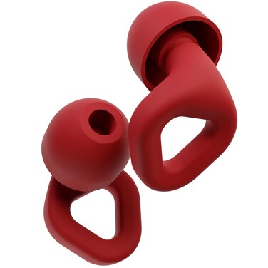 Zenz Unwind Ear Plugs for Sleeping Noise Reduction - Comfy Reusable Soft Silicone Earplugs for Focus, Study, Work - 8 Pair Eartips in XS/S/M/L - 27dB Hearing Protection with Storage Case - Fiery Red