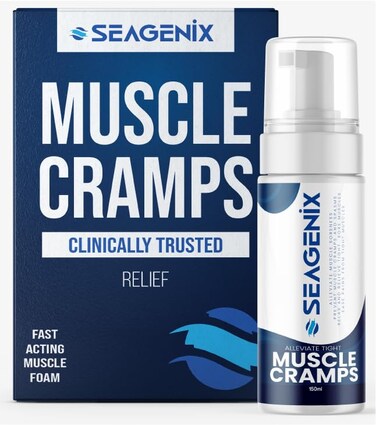 Relief for Muscle Cramps Foam - Fast-Acting for Spasms and Leg Soreness - Magnesium Sulfate - Stop Prevent Cramps - All Natural Rehab Recovery - Legs, Calves, Neck, Back, Joint Pain Relief