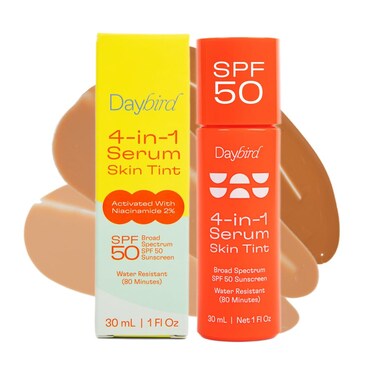Daybird 4 in 1 Skin Tint Serum, Tinted Serum for Face, SPF 50 + Niacinamide, 1 Fluid Ounce (Medium)