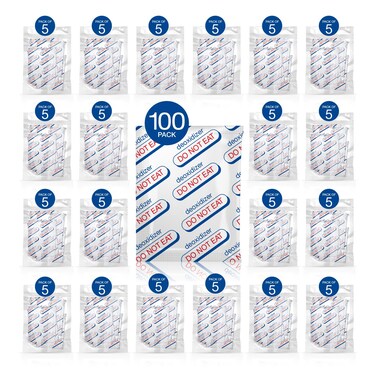 400cc Oxygen Absorbers for Food Storage - 100 Pcs (5pcs Per Vacuum Pack) with Indicator - Oxygen Absorbers for Maximum Freshness, Flavor Preservation &amp; Extended Shelf Life