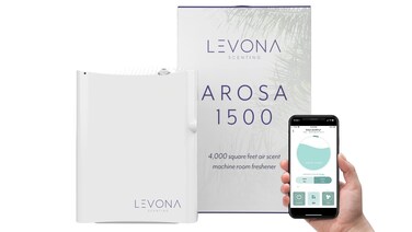 Levona Scent Waterless Diffuser - Essential Oil Aroma Smart Plug-in, Portable Machine for Whole House &amp; Large Spaces, LCD, HVAC, With Cleaning Cloth, Covers 4000 sqft - Arosa 1500 (Scent Not Included)