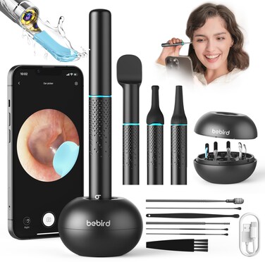 Bebird M9 Ear Care Wax Removal Tool Camera Cleaning Kit- Wireless Cleaner Ear Viewing Scope OTO-Scope with Camera &amp; Light - Video Earpick with 10 Replacement Tips and 3 Check Attachemnts