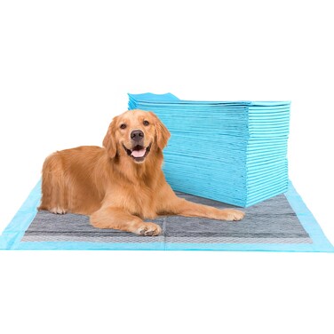 FluffyDream Super Absorbent Waterproof Dog and Puppy Pet Training Pad, Housebreaking Pet Pad,Blue (13"x 17.7"(100PCS), Odor Control)