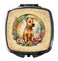 Caroline's Treasures Lakeland Terrier and Flowers Compact Mirror Decorative Travel Makeup Mirror for Women Girls Gifts Pocket Makeup Mirror Folding Handheld