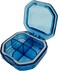 Travel Pill Organizer - Durable, Watertight Pill Case Travel Size with 4 Compartments - Compact Pill Travel Case for Vitamins, Supplements, Medicine - Travel Pill Container for Purse (Blue)