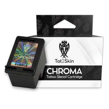 Chroma Tattoo Stencil Ink Cartridge for HP 67, for High Definition &amp; Quick Drying Stencil Prints, Lightweight, Smudge-Free Ink Cartridge, Available in Purple Ink