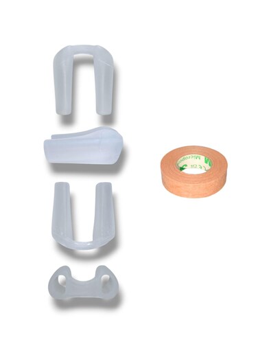 Nostril Retainer Rhinoplasty + Micropore Surgical Tape   Nostril Shaping After Nose Surgery   Nose Shaper Device Made of 100% Medical Silicone (- 7 -)