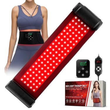 2-in-1 Red Light Therapy Belt, Wired &amp; Wireless Controller with 3000mAh Battery Rechargeable Magnetic LED Screen Controller, 49" * 7" Infrared Red Light Therapy for Body for Muscle Pain Relief
