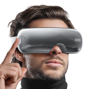 llano Eye Massager with Heat, Christmas Birthday Gifts for Women Men, Visible Heated Eye Mask for Migraine, Eye Strain Relief, Reduce Stye Eye, Improve Sleep