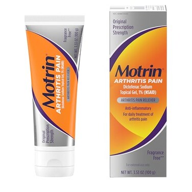 Motrin Arthritis Pain Relief Diclofenac Sodium Topical Gel 1%, Non-Steroidal Anti-Inflammatory Drug Cream for Pain in Hands, Wrists, Elbows, Knees, Feet &amp; Ankles, NSAID Gel, 3.53 Oz
