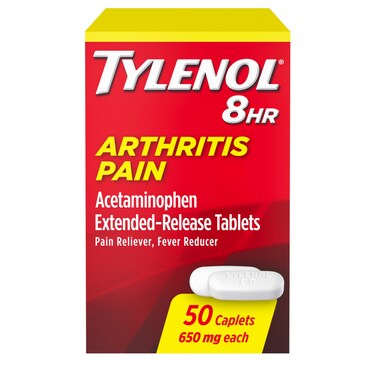 Tylenol 8 Hour Arthritis Pain Relief Extended-Release Tablets, 650 mg Acetaminophen, Joint Pain Reliever &amp; Fever Reducer Medicine, Oral Pain Reliever for Arthritis &amp; Joint Pain, 50 Count