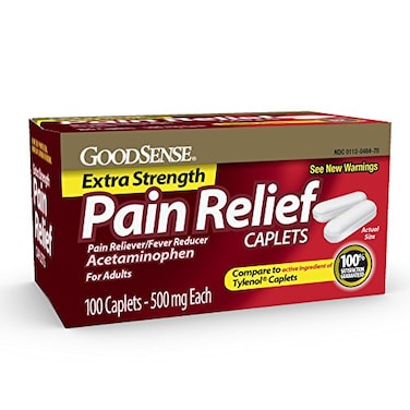 GoodSense Extra Strength Pain Relief, Acetaminophen Caplets, 500 mg, 100 Count