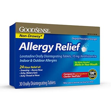 GoodSense Loratadine Orally Disintegrating Tablets, 10 mg, 24 Hour Allergy Tablets, 30 Count