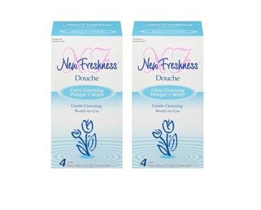 New Freshness Douche Extra Cleansing Vinegar &amp; Water Gentle cleansing Ready-to-use 4 units 4.5 Fl.Oz Each (2 PACK )