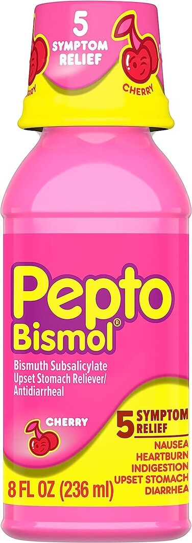 Pepto Bismol Liquid for Nausea, Heartburn, Indigestion, Upset Stomach and Diarrhea Relief, Cherry Flavor 8 oz