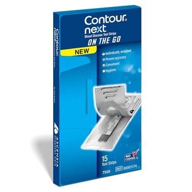 CONTOUR NEXT Blood Glucose Test Strips for Diabetes, 15 Count