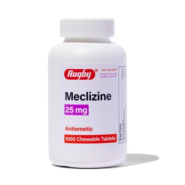 Rugby Meclizine Chewable Tablets 25mg - Anti-Nausea Medicine Helps with Motion Sickness - 1,000 Tablets