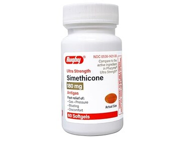 Rugby Ultra Strength Simethicone Antigas 180 mg - 60 Softgels