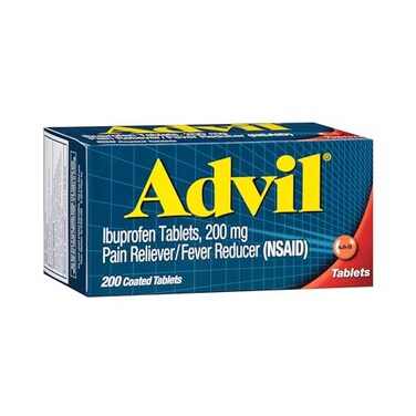 Advil Pain Reliever and Fever Reducer, Pain Relief Medicine with Ibuprofen 200mg for Headache, Backache, Menstrual Pain and Joint Pain Relief - 200 Coated Tablets