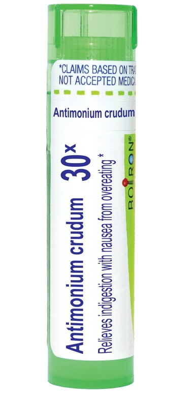 Boiron Antimonium Crudum 30X for Indigestion with Nausea from Overeating - 80 Pellets
