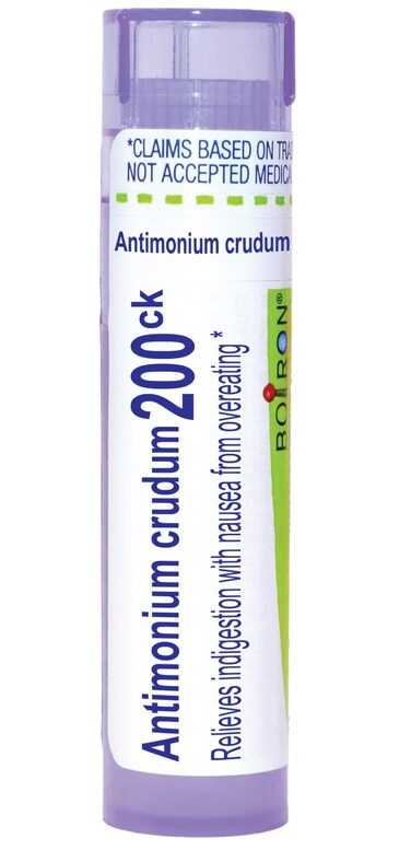 Boiron Antimonium Crudum 200C Homeopathic Medicine for Indigestion - 80 Pellets
