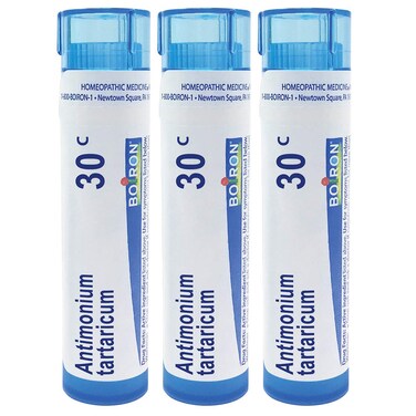 Boiron Antimonium Tartaricum 30c Homeopathic Medicine for Cough - Pack of 3 (240 Pellets)
