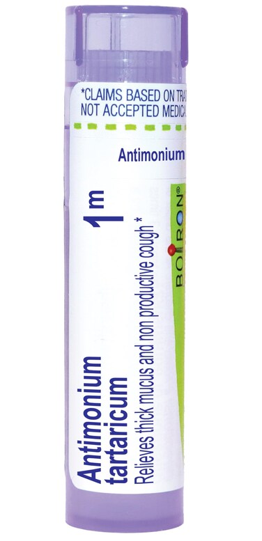 Boiron Antimonium Tartaricum 1M for Thick Mucus &amp; Non Productive Cough - 80 Pellets