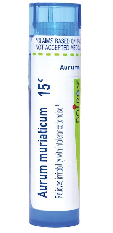 Boiron Aurum Muriaticum 15C for Irritability with Intolerance to Noise - 80 Pellets