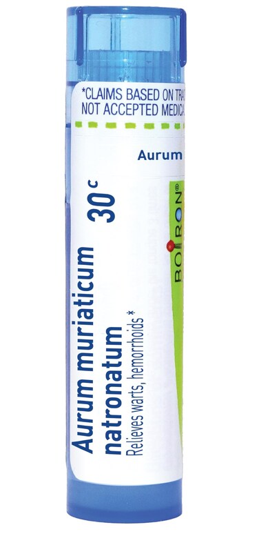 Boiron Aurum Muriat Natronatum 30C for Warts &amp; Hemorrhoids - 80 Pellets