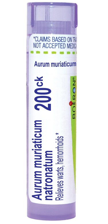 Boiron Aurum Muriat Natronatum 200Ck for Warts &amp; Hemorrhoids - 80 Pellets