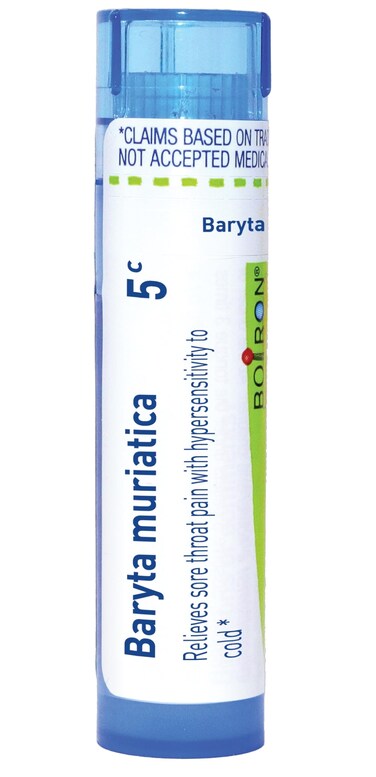 Boiron Baryta Muriatica 5C for Sore Throat Pain with Hypersensitivity to Cold - 80 Pellets