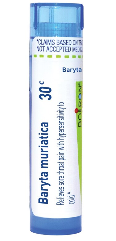Boiron Baryta Muriatica 30C for Sore Throat Pain with Hypersensitivity to Cold - 80 Pellets