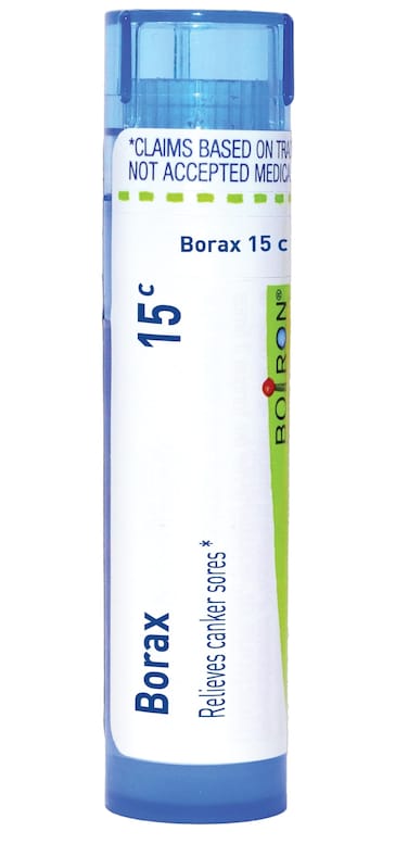 Boiron Borax 15C Homeopathic Medicine for Canker Sores - 80 Pellets