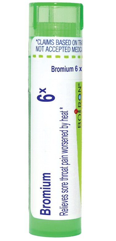 Boiron Bromium 6X for Sore Throat Pain Worsened by Heat - 80 Pellets