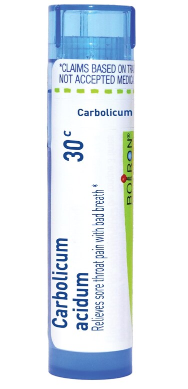 Boiron Carbolicum Acidum 30C for Sore Throat Pain with Bad Breath - 80 Pellets