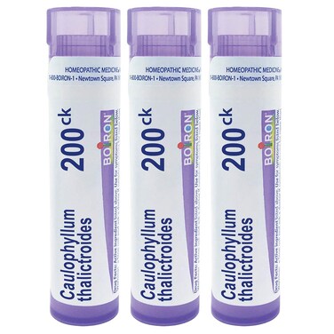 Boiron Caulophyllum Thalictroides 200ck Homeopathic Medicine for Menstrual Cramps - Pack of 3 (240 Pellets)