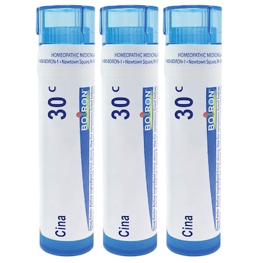 Boiron Cina 30C Homeopathic Medicine for Nervousness, Irritability, and Sleeplessness in Children - Pack of 3 (240 Pellets)