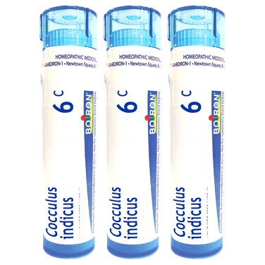 Boiron Cocculus Indicus 6C Homeopathic Medicine for Motion Sickness - Pack of 3 (240 Pellets)