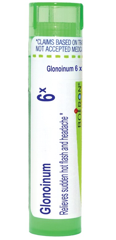 Boiron Glonoinum 6X Homeopathic Medicine for Sudden Hot Flash &amp; Headaches - 80 Pellets
