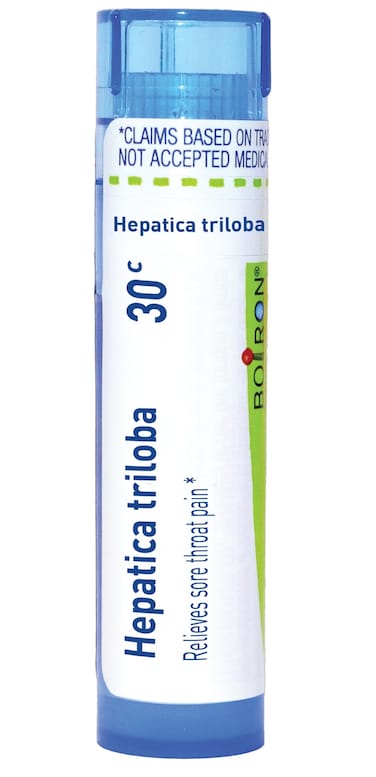 Boiron Hepatica Triloba 30C Homeopathic Medicine for Sore Throat Pain - 80 Pellets