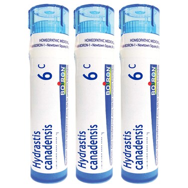 Boiron Hydrastis Canadensis 6c Homeopathic Medicine for Postnasal Drip - Pack of 3 (240 Pellets)