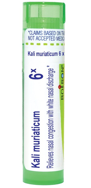 Boiron Kali Muriaticum 6X for Nasal Congestion with White Nasal Discharge - 80 Pellets