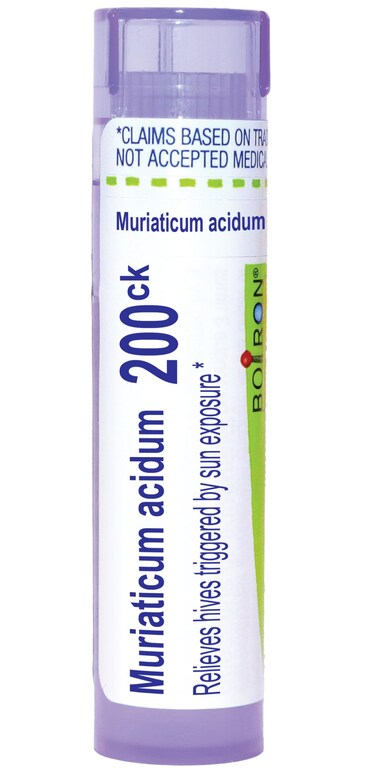 Boiron Muriaticum Acidum 200Ck for Hives Triggered by Sun Exposure - 80 Pellets