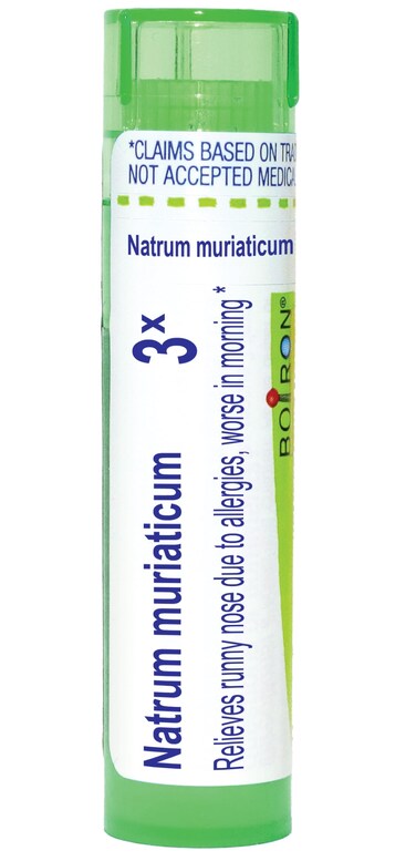Boiron Natrum Muriaticum 3X Md 80 Pellets for runny Nose Due to Allergies, Worse in Morning