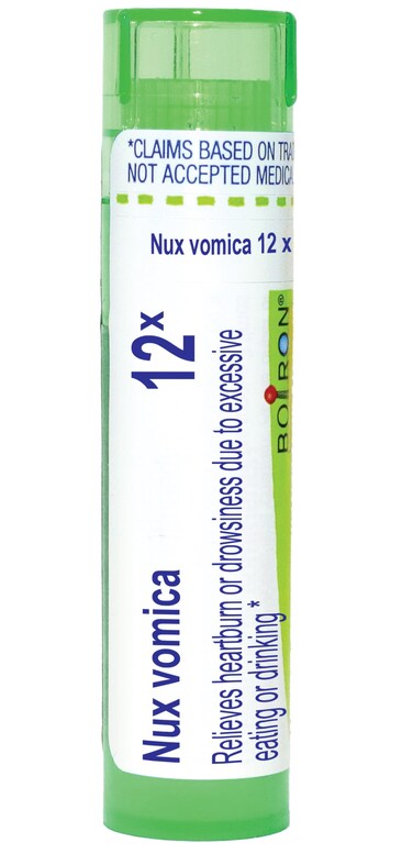 Boiron Nux Vomica 12X for Heartburn or Drowsiness Due to Excessive Eating or Drinking - 80 Pellets