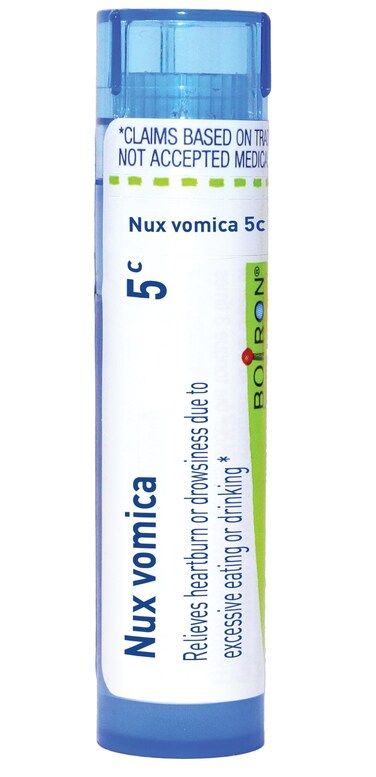 Boiron Nux Vomica 5C for Heartburn or Drowsiness Due to Excessive Eating or Drinking - 80 Pellets