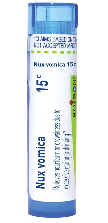 Boiron Nux Vomica 15C for Heartburn or Drowsiness Due to Excessive Eating or Drinking - 80 Pellets