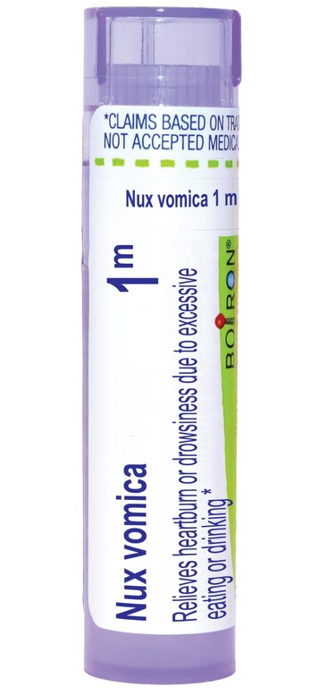 Boiron Nux Vomica 1M for Heartburn or Drowsiness Due to Excessive Eating or Drinking - 80 Pellets