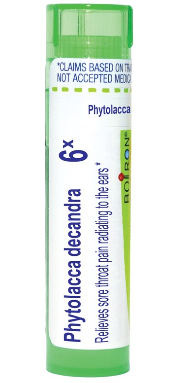 Boiron Phytolacca Decandra 6X for Sore Throat Pain Radiating to The Ears - 80 Pellets