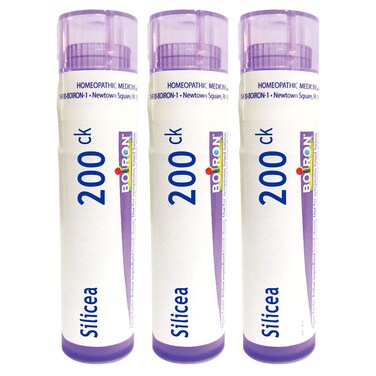 Boiron Silicea 200ck Homeopathic Medicine for Fatigue and Irritability Due to Overwork - Pack of 3 (240 Pellets)